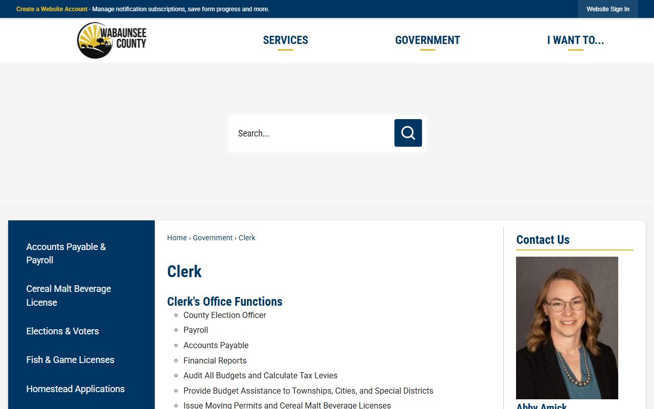 Wabaunsee County Clerk of the District Court county clerk distinction