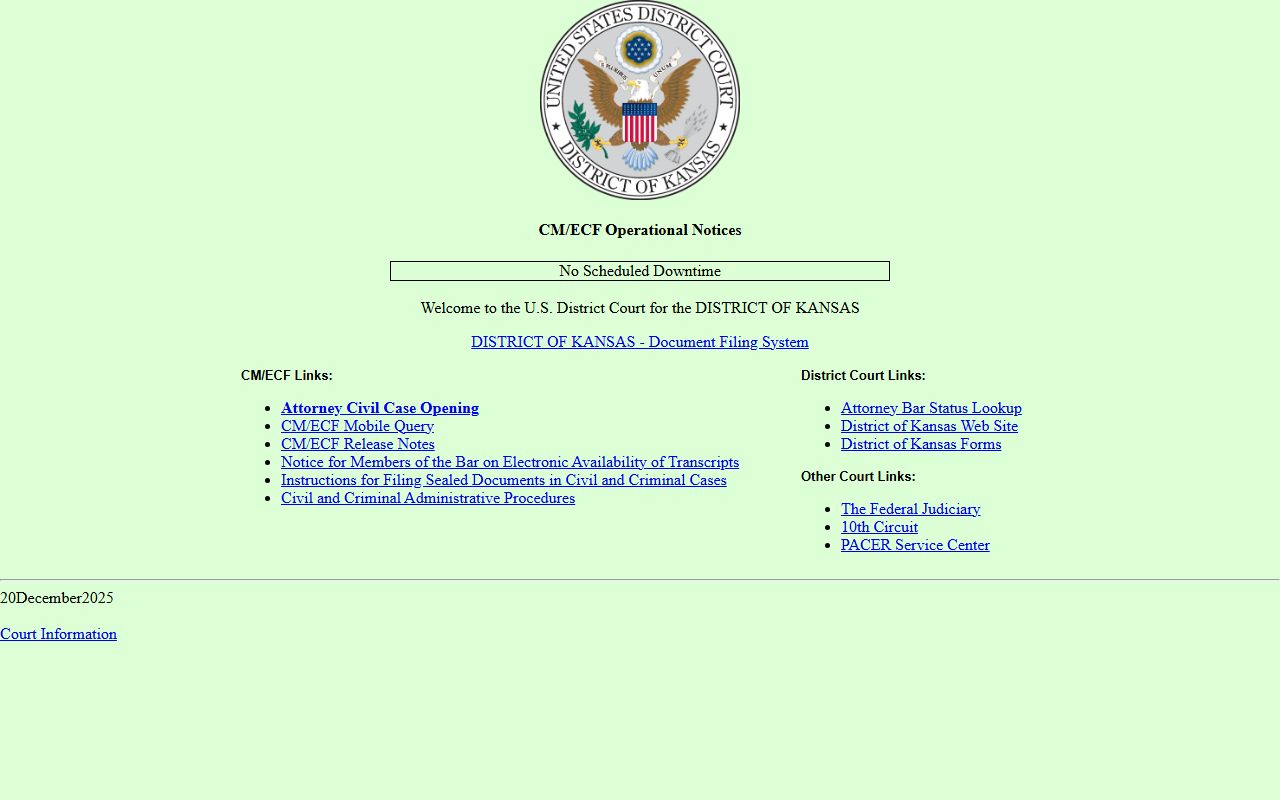 Wabaunsee County District Court federal CM ECF comparison