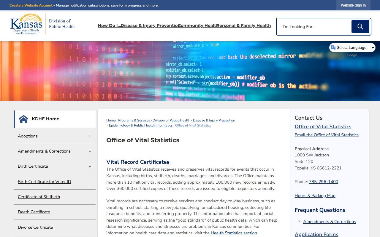 Wabaunsee County marriage and divorce records Kansas Office of Vital Statistics