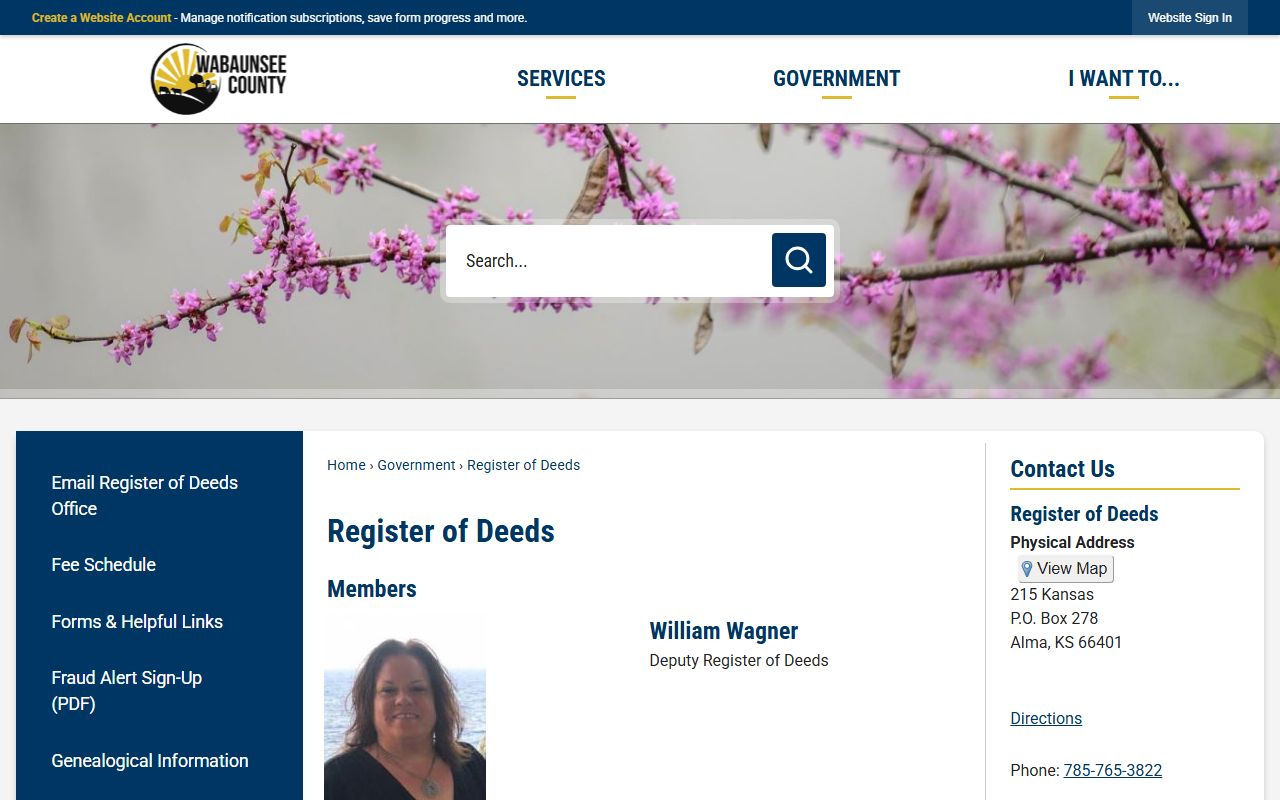 Wabaunsee County probate records Register of Deeds land record source